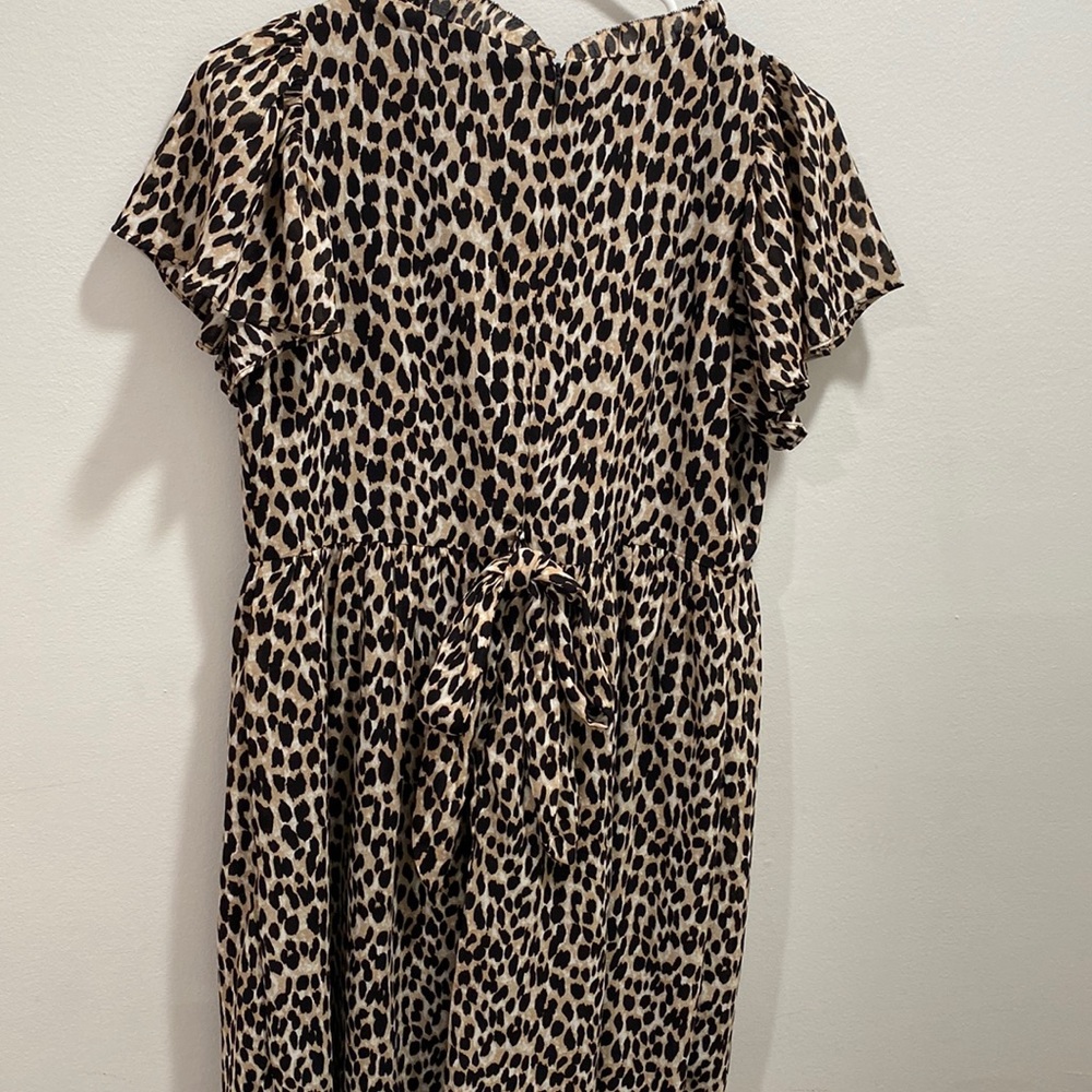 Loft Leopard Short Sleeve Dress (S)